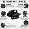 Picture of Element 26 Padded Figure 8 Wrist Straps - Weightlifting Straps - Figure 8 Straps - Wrist Straps for Crossfit, Weight Lifting, Deadlifts, Farmer Walks (Medium, Black)