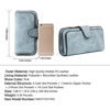 Picture of Wallet for Women PU Leather Clutch Purse Bifold Long Designer Ladies Checkbook Multi Credit Card Holder Organizer with Coin Zipper Pocket Light Blue