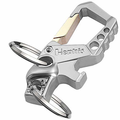 Picture of Hephis Bottle Opener Key Chain,Bigger Heavyduty Keychain,Car Key Chain for Men and Women(Silver and Gold)