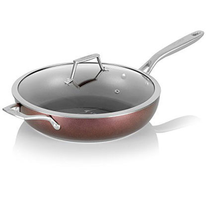 Picture of TECHEF - Art Pan Collection / 5-Quart Saute Pan with Lid, Deep Skillet, Coated 5 times with New Teflon Select Non-Stick Coating (PFOA Free) (5-Quart Saute Pan)