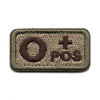 Picture of Tactical Blood Type O+ Positive POS Hook and Loop Patch Embroidered Morale Military Badge for Outdoors (Coyote Brown O+)