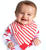 Picture of Nuby Reversible 100% Natural Cotton Muslin 3 Piece Teething Bib, Grey/Red/Blue, Arrows/Red Stripes/Elephants