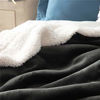 Picture of Bedsure Sherpa Fleece Bed Blankets Queen Size - Dark Grey Thick Fuzzy Warm Soft Large Queen Blanket for Bed, 90x90 Inches