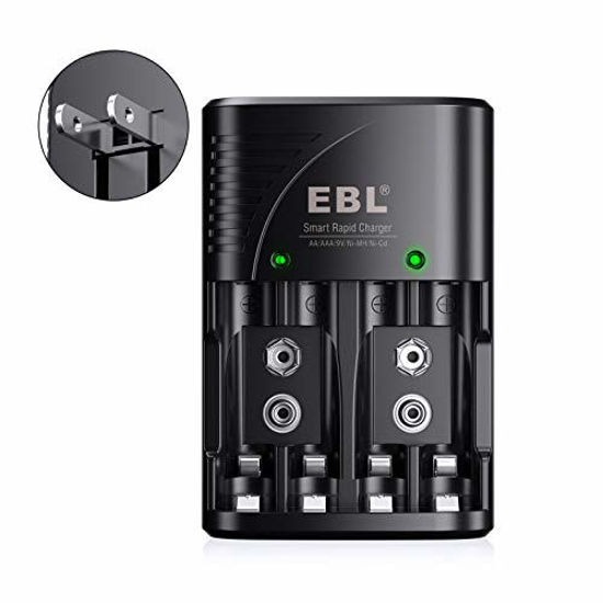 Picture of EBL Smart Rapid AA AAA Charger for AA AAA 9V Rechargeable Batteries Ni-MH Ni-CD Rechargeable Batteries