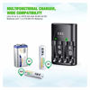 Picture of EBL Smart Rapid AA AAA Charger for AA AAA 9V Rechargeable Batteries Ni-MH Ni-CD Rechargeable Batteries