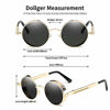 Picture of Dollger Men Retro Round Sunglasses Vintage Steampunk Gold Metal Frame Shades