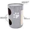 Picture of PETMAKER Cat Condo 2 Story Double Hole with Scratching Surface, 14" x 20.5", Gray (80-PET5080)