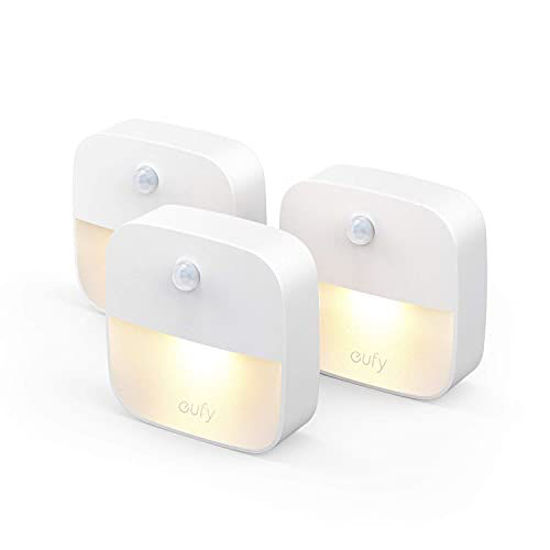 Picture of eufy by Anker, Lumi Stick-On Night Light, Warm White LED, Motion Sensor, Bedroom, Bathroom, Kitchen, Hallway, Stairs, Energy Efficient, Compact, 3-Pack