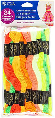 Picture of J & P Coats 24 Skeins Neon Embriodery Floss