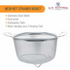 Picture of U.S. Kitchen Supply 3 Quart Stainless Steel Mesh Net Strainer Basket with a Wide Rim, Resting Feet and Handles - Colander to Strain, Rinse, Fry, Steam or Cook Vegetables & Pasta