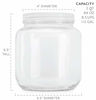 Picture of 64oz Clear Wide-mouth Glass Jar, BPA free Food Grade w/Metal Lid (Half Gallon); 2 Quart Jar to Make Greek Yogurt/Kefir or Pickles