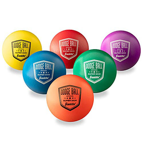 Picture of Franklin Sports Dodgeball Ball Set - Superskin-Coated Foam Balls for Playground Games - Small Dodgeballs for Gymnasium Games - Easy-Grip Foam Balls - Wont Shred or Tear for Hours of Fun (pack of 6)