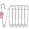 Picture of BESTCYC 10pcs 10.1cm x 22mm Silvery Extra Large Heavy Duty Safety Pins-Stainless Steel Safety Pins for Blankets, Skirts, Kilts, Knitted Fabric,Crafts