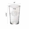 Picture of Bormioli Rocco Officina Water Glasses - Set Of 4 Clear Drinking Tumblers With Textured Ring Design & Vintage Stamp Logo - 11oz High Capacity Tall Cups For Soda, Juice, Milk, Coke, Beer, Spirits