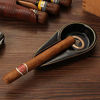 Picture of Galiner Cigar Ashtray, Travel Ashtray, Outdoor Ceramic Ash Tray (Black With Golden line)