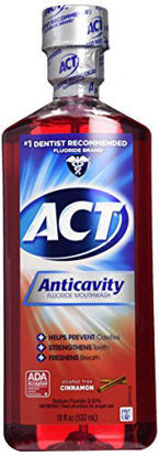 Picture of ACT Alcohol Free Anticavity Fluoride Rinse-Cinnamon, 18 Fl Oz (Pack of 2)