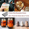 Picture of Littlegood Extra Wide Stainless Steel Reusable Straws 1/2" Metal Drinking Straw Fat Boba Tea Thick Smoothie Milkshake Straws for Tapioca Pearl Bubble Tea Jumbo Drink w/ 2 Big Brush &A Bonus Gift Pouch