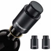 Picture of Wine Stoppers, Kollea Wine Bottle Stoppers, Vacuum Wine Stoppers, Reusable Wine Preserver with Time Scale, Wine Vacuum Pump Wine Saver Wine Corks, Best Gift for Wine Lovers (2 Pack, Black)