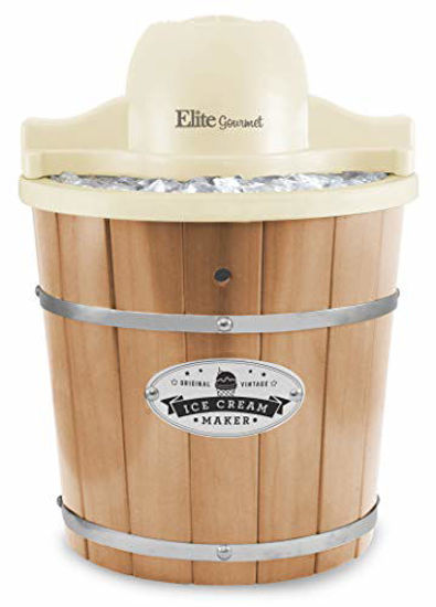 Picture of Elite Gourmet EIM-924L 4 quart Old Fashioned Electric Ice Cream Maker, Pine Bucket