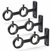 Picture of Goowin Curtain Rod Bracket, 3pcs Double Curtain Rod Holder, Double Rod Brackets Hooks for Living Room Bedroom Curtain rods, Drapery Rods ( Black )