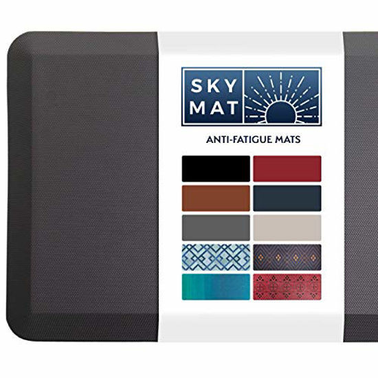 Picture of Sky Solutions Anti Fatigue Mat - Cushioned 3/4 Inch Comfort Floor Mats for Kitchen, Office & Garage - Padded Pad for Office - Non Slip Foam Cushion for Standing Desk (20" x 32", Gray)