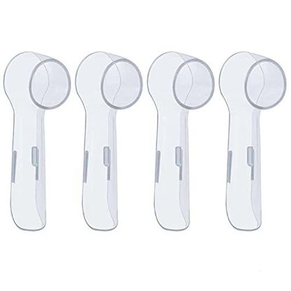 Picture of Oral B Replacement Brush Head Protection Cover Caps- 4 Pk - Keep Your Electric Toothbrush Heads Dust & Germ Free- Great Convenience for Travel & Everyday Use- Case Contributes to Sanitary Health