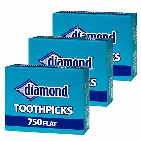 Picture of Wooden Flat Toothpicks 3-pack (2250 Total) Tray Box