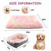 Picture of Chintu Cat Beds for Indoor Cats - Washable Dog Crate Bed Calming Dog Bed Plush Fluffy Cat Bed Faux Fur Warming Pet Bed for Small Medium Dogs and Cats 24 x 20 Inch Rainbow