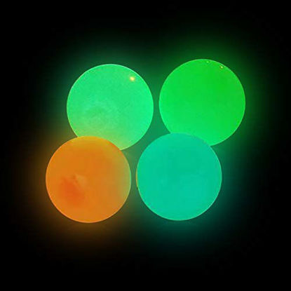 Picture of Kosoree 4Pcs Sticky Stress Balls Halloween Fidget Toys Globles Fidget Balls for Kids Adults Luminescent Squishy Ball Squeeze Toy Fluorescence Decompress Anxiety Relief Funny Glow Sensory Toys Cheap