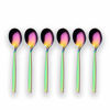 Picture of Berglander Rainbow Teaspoon, Stainless Steel Tea Spoon Dessert Spoon With Titanium Colorful Plating 6.5 Inches Pack of 6