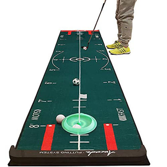 Picture of Aucuda Indoor Putting Green, 4 Speeds Putting Matt for Indoors, 10ft Long Putting Golf Simulators for Home, Golf Gifts,Green