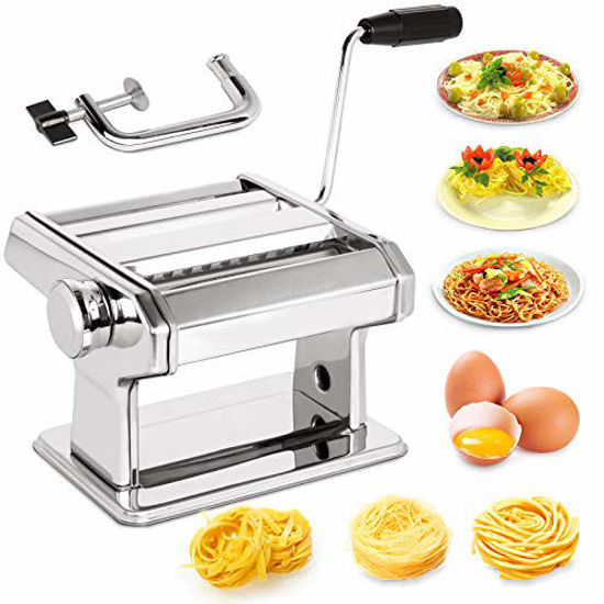 Pasta Maker Machine, Roller Pasta Maker, 7 Adjustable Thickness Settings  Manual