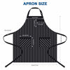 Picture of Syntus 2 Pack Adjustable Bib Apron with 3 Pockets Cooking Kitchen Aprons for Women Men Chef, Black/White Pinstripe