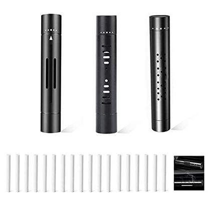 Picture of 3 Packs Car Diffuser Vent Clip, Cylindrical Essential Oil Car Vent Clips Aroma Diffuser with 18 Refill Sticks for Car, Office, Bathroom, Kitchen, Pet Houses