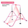 Picture of Gymnastic Bars for Kids with Adjustable Height, Folding Gymnastic Training Kip Bar, Junior Expandable Horizontal Monkey Bar for Home (Pink)