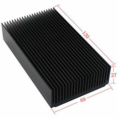 Picture of tatoko Black Aluminum Heatsink, Aluminium Heat Diffusion Cooling Fin 120 x 69 x 27mm/ 4.72"(L) x 2.72"(W) x 1.06"(H)