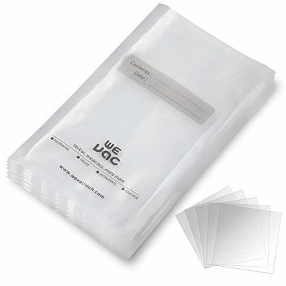 Picture of Wevac Vacuum Sealer Bags 100 Gallon 11x16 Inch for Food Saver, Seal a Meal, Weston. Commercial Grade, BPA Free, Heavy Duty, Great for vac storage, Meal Prep and Sous Vide