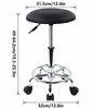 Picture of KKTONER Swivel Rolling Stool with Footrest Height Adjustable PU Leather Salon Vanity Spa Massage Office Stool Chair Small (Black)