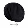 Picture of YANIBEST Silk Bonnet for Women Silk Lined Sleep Cap - Black Hair Cover Bonnet for Frizzy Hair Adjustable Stay on Slouchy Beanie Hat