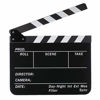 Picture of Coolbuy112 Movie Directors Clapboard, Photography Studio Video TV Acrylic Clapper Board Dry Erase Film Slate Cut Action Scene Clapper with a Magnetic Blackboard Eraser and Two Custom Pens, Black