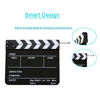 Picture of Coolbuy112 Movie Directors Clapboard, Photography Studio Video TV Acrylic Clapper Board Dry Erase Film Slate Cut Action Scene Clapper with a Magnetic Blackboard Eraser and Two Custom Pens, Black