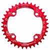 Picture of Dymoece Narrow Wide Bike Single Chainring 104BCD 32T/34T/36T/38T for 9 10 11 SpeedRound,Black/Red,Perfect for Most of Shimano and Sram Cranksets (Red, 32T)