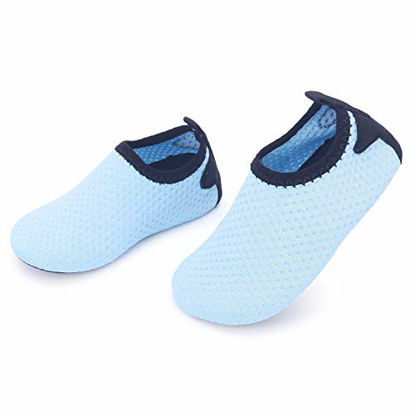 Picture of JIASUQI Baby Boys Girls Athletic Water Skin Shoes Socks for Beach River Boating Sky Blue 12-18 Months