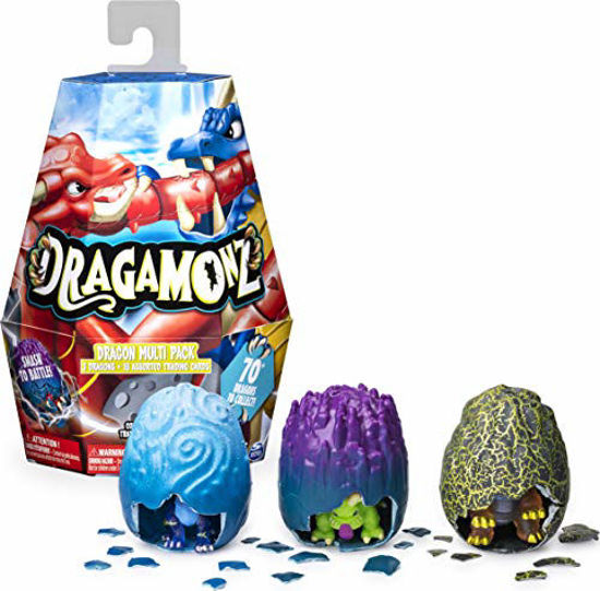 Picture of Dragamonz, Dragon Multi 3-Pack, Collectible Figure and Trading Card Game, for Kids Aged 5 and Up