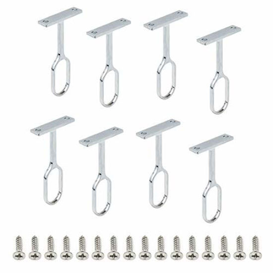 Picture of Rannb Oval Closet Rod Support Zinc Alloy Rod Middle Support - 8pcs