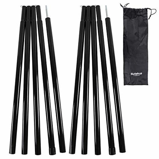 Picture of Sutekus Steel Rod Tent Pole Replacement Accessorie 2pc/Set Adjustable Bars (Black)