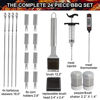 Picture of grilljoy 24PCS BBQ Grill Tools Set with Meat Thermometer and Injector - Extra Thick Stainless Steel Spatula, Fork& Tongs - Complete BBQ Accessories in Aluminum Case - Perfect Grill Gifts for Men