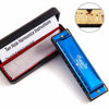 Picture of JSL Harmonica, Standard Diatonic Key of C 10 Holes 20 Tones Blues Mouth Organ Harp For Kids, Beginners, Professional, Students (Blues)