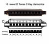 Picture of JSL Harmonica, Standard Diatonic Key of C 10 Holes 20 Tones Blues Mouth Organ Harp For Kids, Beginners, Professional, Students (Blues)