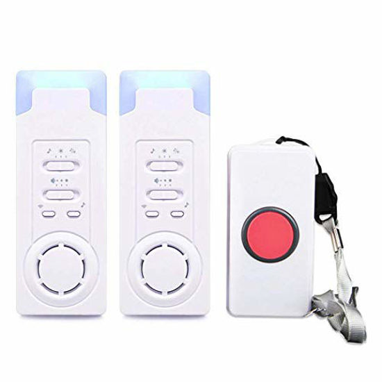 Picture of 2 in 1 Wireless Caregiver -Smart Personal Pager System Emergency Care Alarm Call Button Nurse Alert System -500+ft Operating Range Wireless Remote Nurse Alert System Patient Call Button and Caregiver